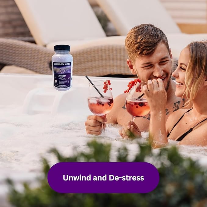 Lavender Aromatherapy Spa Shock Granules | Non-Chlorine Oxidizer for Spa & Hot Tub | Compatible with Bromine & Chlorine Tablets | Neutralizes Odors & Enhances Water Clarity, 2 lbs (Pack of 1)