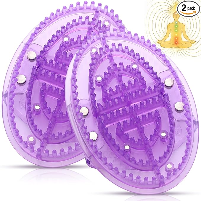 2 Pcs Meridian Massage Brush Magnetic Full Body Meridian Brush Beauty Salon Massage Tools for Full Body SPA Massager Relaxation (Purple)
