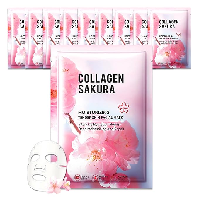 10PCS Hydrating Facial Sheet Mask,Moisturizing Face Masks Skincare Gift Set,Long Lasting Face Mask Skin Care & Facial Mask Kit for All Skin Types 23