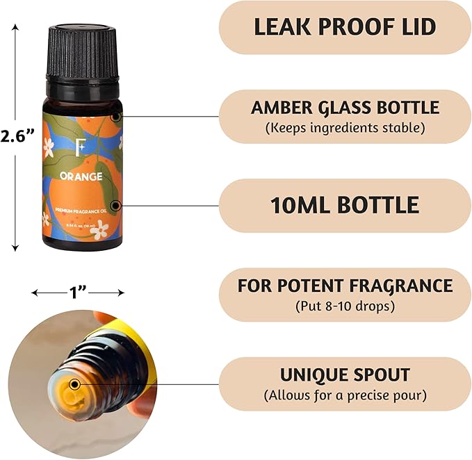 Folkulture Essential Oil for Diffuser Oil | Essential Oils Set of 2 Fragrances | Diffuser Scents for Home | Diffuser Essentials, Fragrance | Lemon Biscotti & Orange