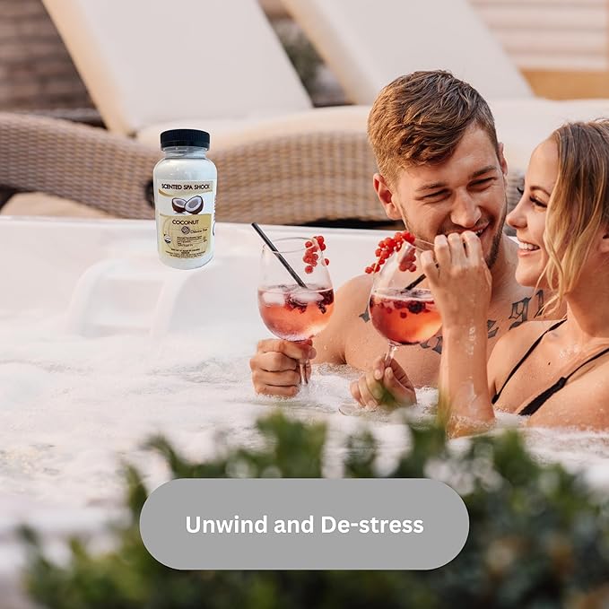 Coconut Aromatherapy Spa Shock Granules | Non-Chlorine Oxidizer for Spa & Hot Tub | Compatible with Bromine & Chlorine Tablets | Neutralizes Odors & Enhances Water Clarity, 2 lbs (Pack of 1)