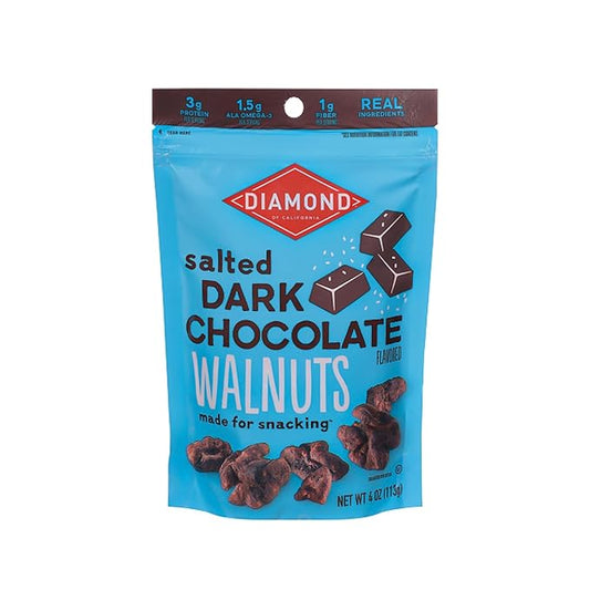 Diamond of California Salted Dark Chocolate Walnut Snack Nuts, 4 oz.
