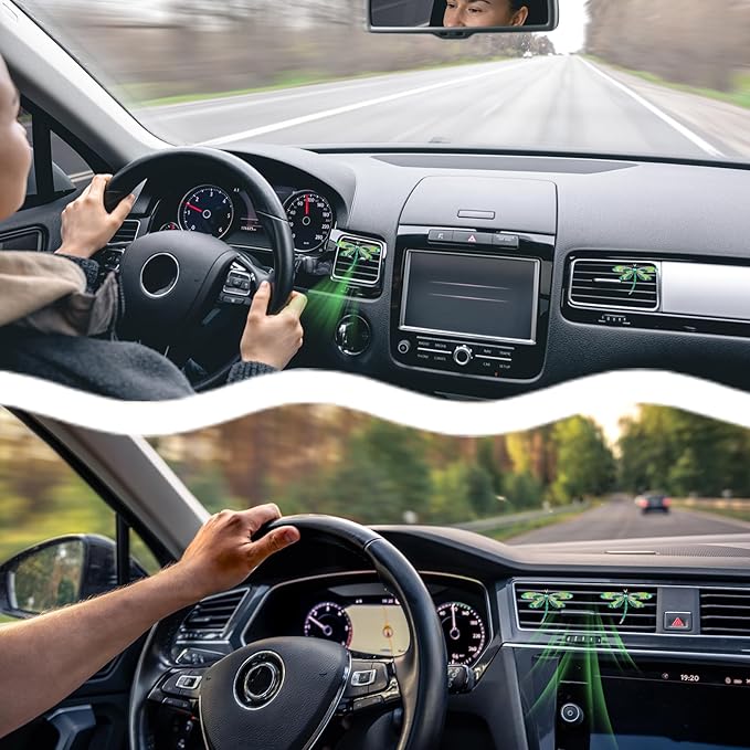 Dragonfly Car Vent Clips - 2Pcs Rhinestone Air Fresheners Bling Cars Dashboard Accessories, Cute Interior Diffuser Decor Gift for Women Lovers & Friends