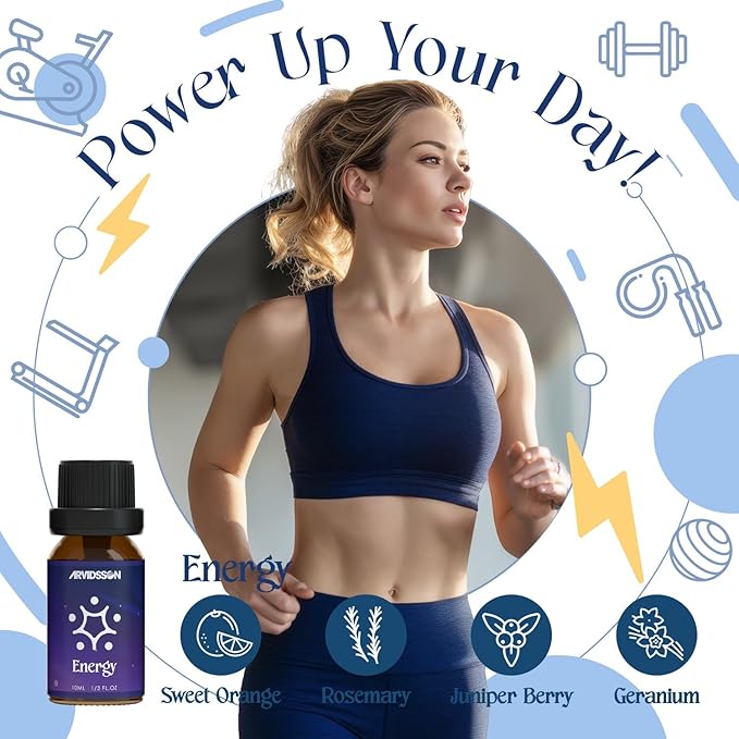 Essential Oil Blends Set, ARVIDSSON Natural Essential Oils for Diffusers, Well-Being Gift Set - Sweet Dreams, Happy, Unwind and More, Aromatherapy Diffuser Oils for Home