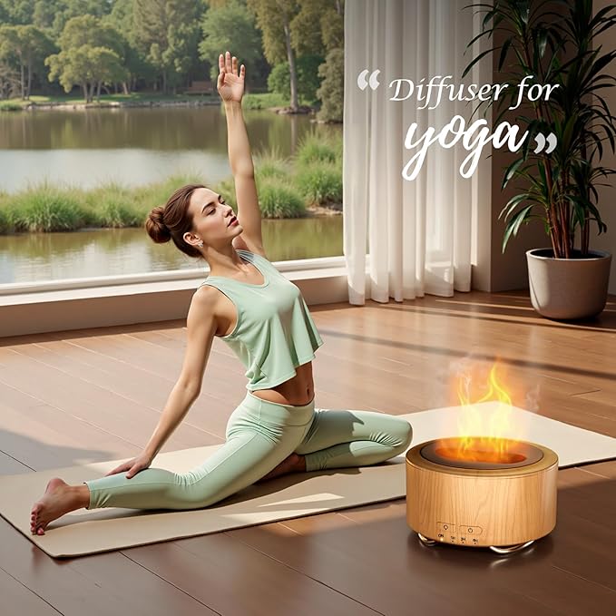 Essential Oil Diffuser for Home: 500ML Aroma Diffuser for Hotel Office Yoga Room - Humidifier with 9 Colors LED Night Light for Kids/Women Home Relaxation - Dark Yellow