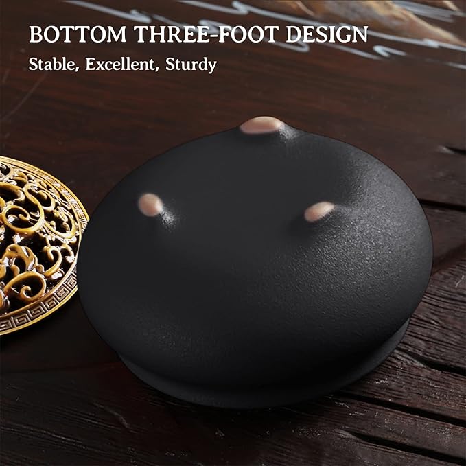 Coil Incense Burner， Ceramic Cone Incense Burner Holder Suitable for Incense/Cone/Coil/Stick, Sage, Mosquito Incense, and Charcoal. Incense Holder+Fireproof Cotton Inside.