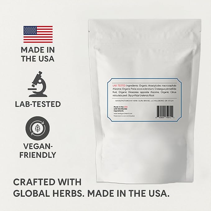 Herb Guru Fluid Balance Herbal Tea Bags – Healthy Fluid Metabolism & Digestive Balance with Atractylodes, Poria, Citrus Peel – Caffeine Free Tea, 0.88 Ounces