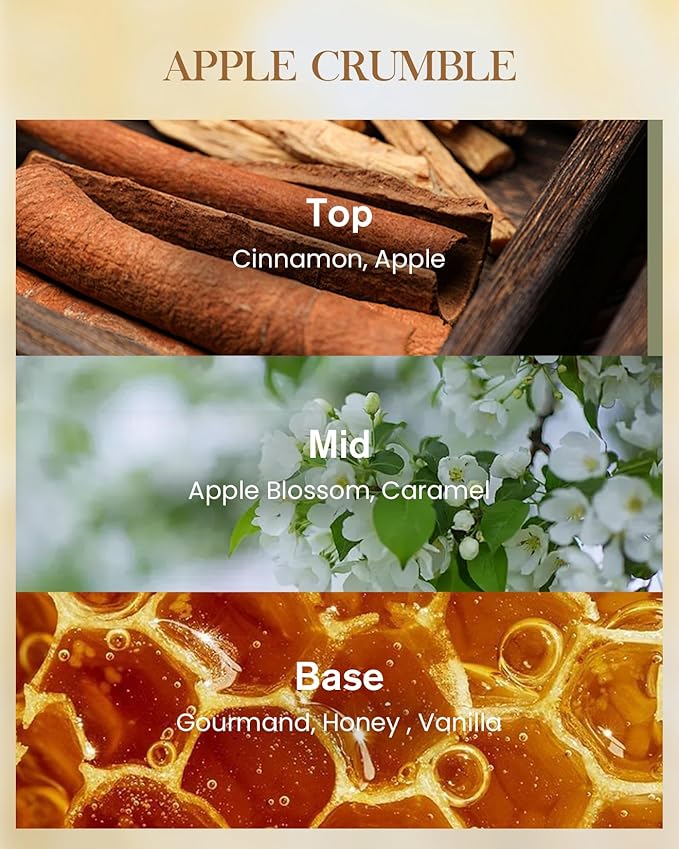 M&SENSE Apple Crumble Scented Natural Soy Wax Candle, 14.1oz 60 Hours Long Lasting Slow Burning Candles for Home Decor, Aromatherapy Candle for Stress Relief