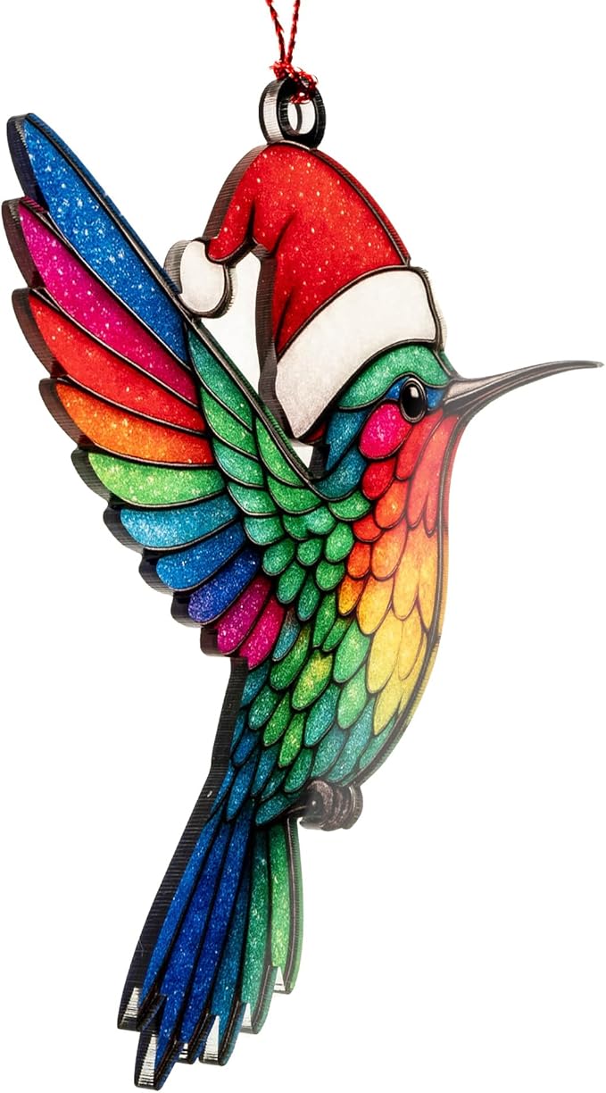Hummingbird Christmas Ornament - Hummingbird Gifts for Women - Bird Ornaments for Christmas Tree - Hanging Decor for Door Yard Outdoor or Windows - Christmas Ornament 2025 - Gift Exchange