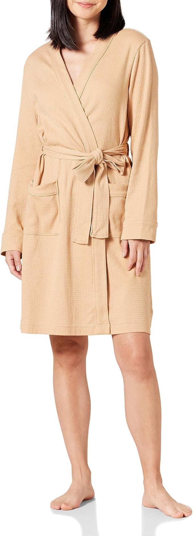 Amazon Essentials Women's Lightweight Waffle Mid-Length Robe (Available in Plus Size)