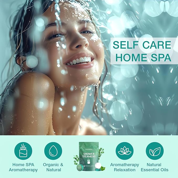 Shower Steamers Aromatherapy - 18 Pack Shower Bombs Birthday Christmas Gifts for Women Men, Eucalyptus for Shower, Nasal Relief,Self Care Spa Gifts for Women - Eucalyptus & Mint