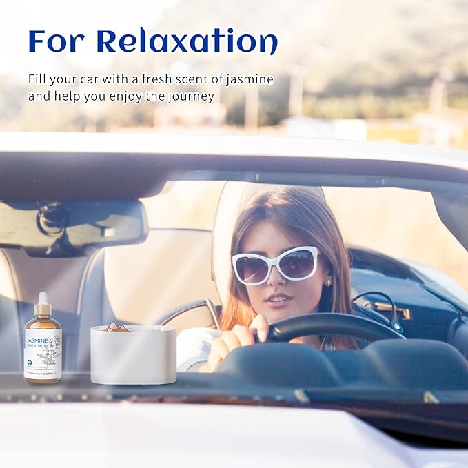 HIQILI Jasmine Essential Oil, Pure & Natural Jasmine Oil for Diffuser, Perfume, Shampoo, Aromatherapy