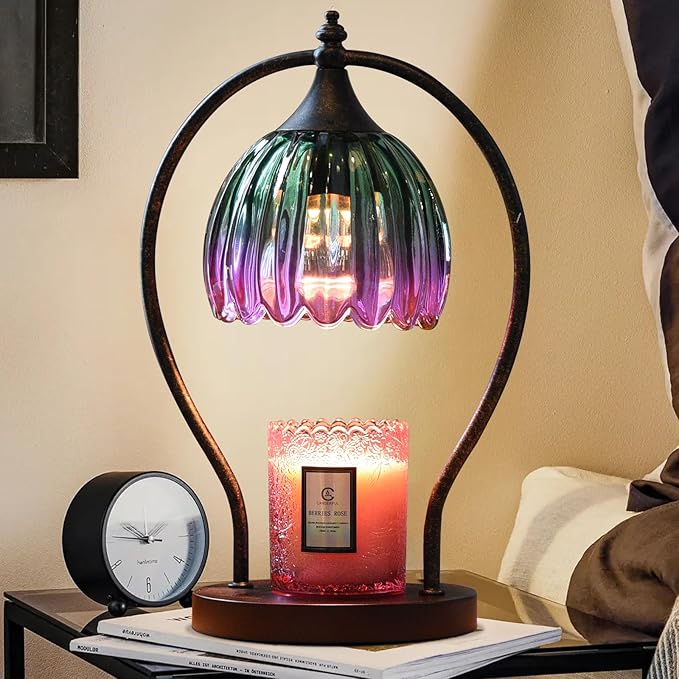 Electric Candle Warmer Lamp with Timer：Scented Candle Warmer Dimmable Lamp with 2 Bulbs, Christmas Gifts for Mom Women, House Warming Gifts New Home Decor for Bedroom Living Room