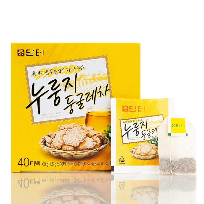 Damtuh Korean Roasted Rice & Solomon’s Seal Tea – Traditional Herbal Tea - Caffeine-Free, Sugar-Free, Non-Caloric, 40 Tea Bags (1.5g each)