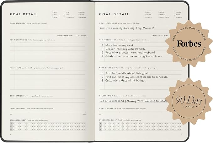 Full Focus Stone Leather Planner by Michael Hyatt - The #1 Daily Planner to Set Annual Goals, Increase Focus, Eliminate Overwhelm, and Achieve Your Biggest Goals - Hardcover