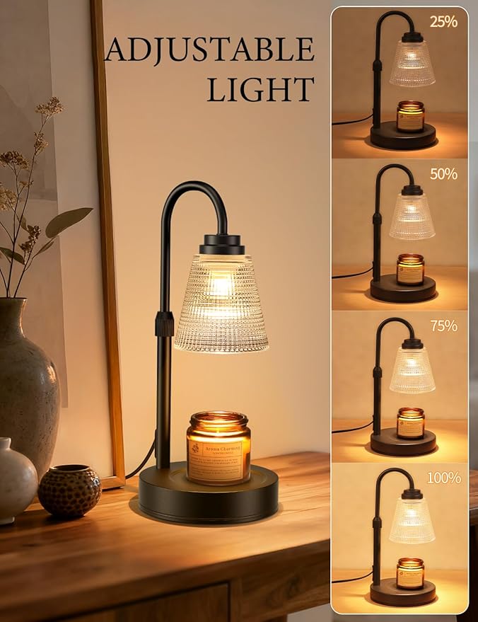 Candle Warmer Lamp with Timer Dimmable, Adjustable Height Wax Melts Warmer for Jar Candles, Housewarming, Birthday, for Women and Mom, Home Decor