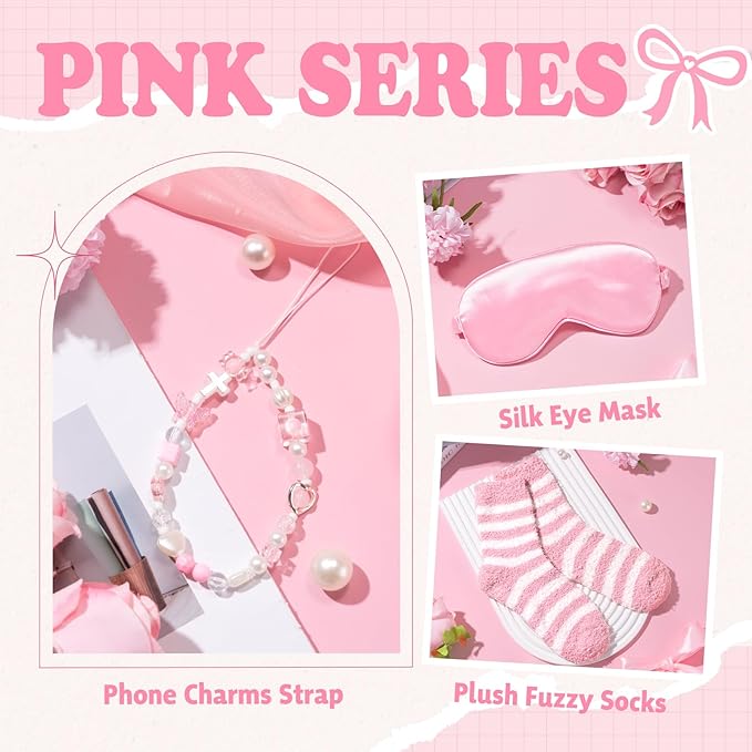 Gift Baskets for Women, 9pcs Unique Happy Birthday Gifts for Women, Best Christmas Ideas Box w/Coquette Bow Aesthetic Cup for Her Teen Girl Sister Friend Friendship Sweet 16th 18th 21st Bday