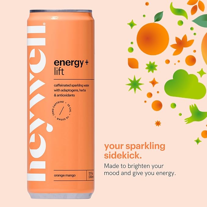 Heywell Sparkling Adaptogenic, Lift Variety Pack, 12 Fluid Ounce (Pack of 12) - Organic, Non GMO, Vegan, Gluten Free, Dairy Free