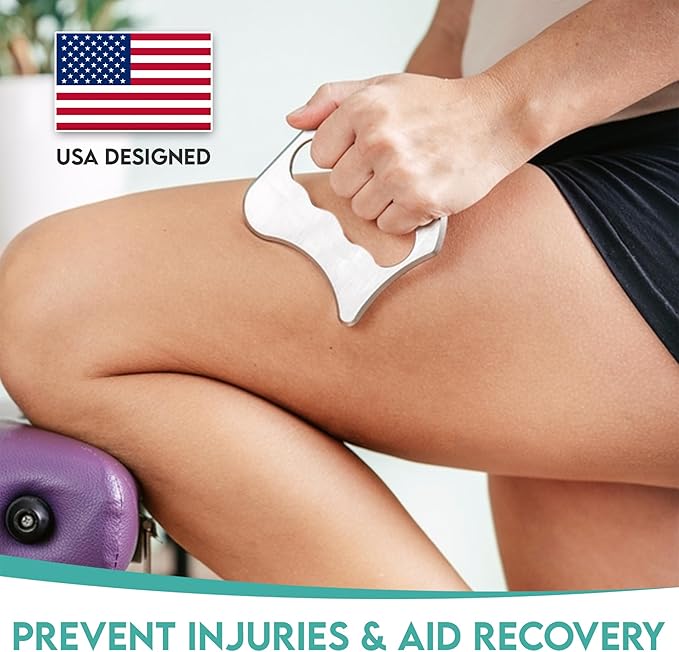 COZLOW 2-in-1 Muscle Scraper Tool Set - Skin Scraping Massage Tools for IASTM Therapy - Deep Tissue Gua Sha for Soft Tissue Mobilization, Fascia & Myofascial Release - Stainless Steel Metal Blades