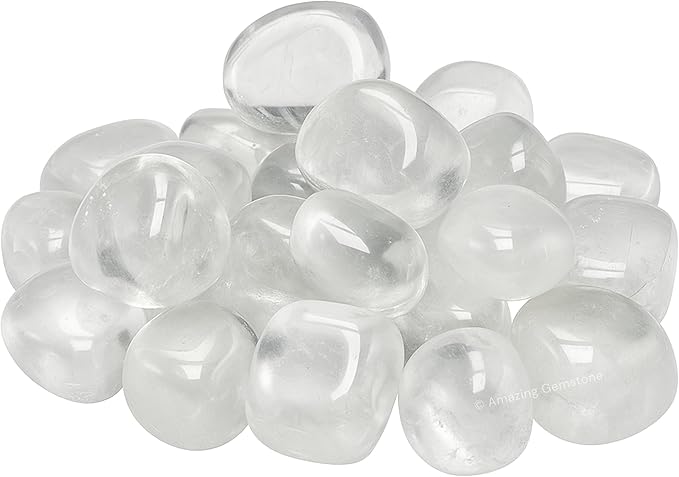 Amazing Gemstone Clear Quartz Crystals and Healing Stones Tumbled - 1000+ Carats Clear Quartz Stone, Natural Healing Stones for Energy Balance, Stress Relief, Polished Gems Rocks