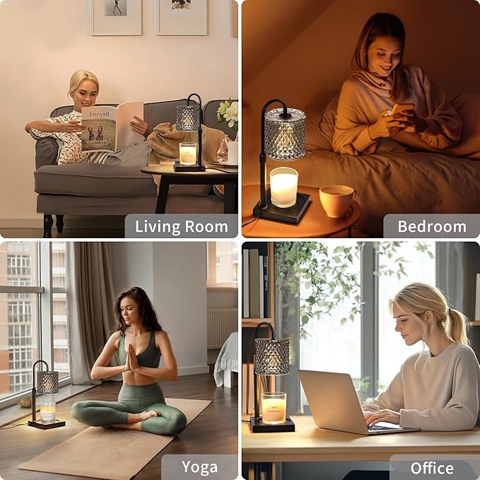 Candle Warmer Lamp with Timer Dimmer Adjustable Height, Lamp Candle Warmer for Jar Candles, Home Decor, for Women Birthday