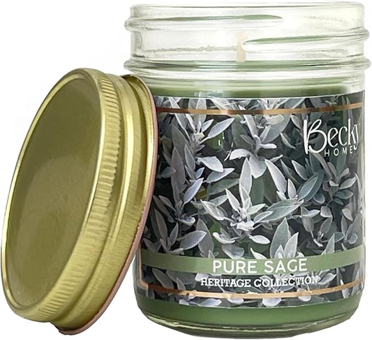 8oz Pure Sage Scented Candles for Home, 45 Hrs Soy Wax Candle for Cleansing House, Aromatherapy & Manifestation, Candle Gifts for Men and Women