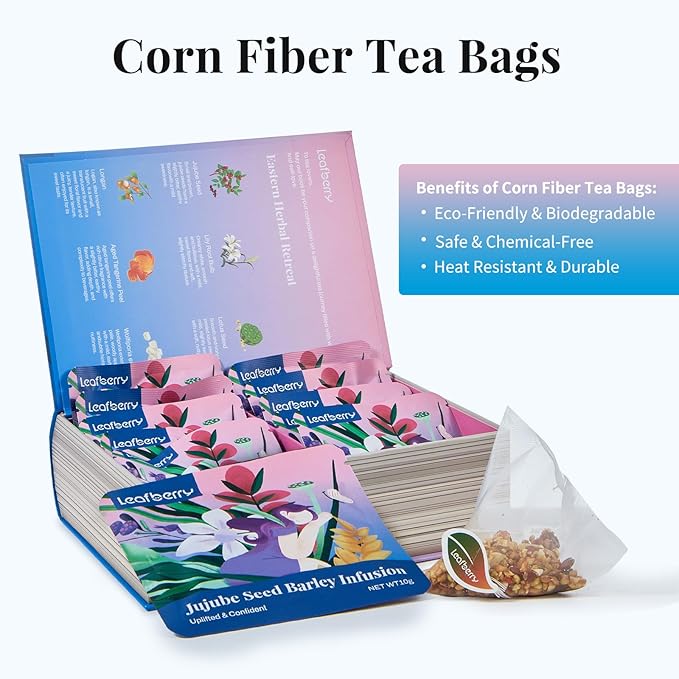 Leafberry Herbal Tea Bags Sampler Healthy 10 Bags Tea Gift sets Traditional Chinese Herbal Tea (Sleep Bedtime Tea)