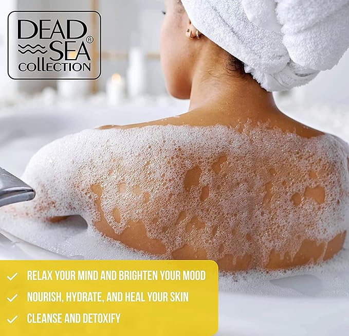 Dead Sea Collection Bubble Bath for Women and Men - with Almond Vanilla and Pure Minerals - Nourishing and Moisturizing Skin - 33.8 Fl. Oz