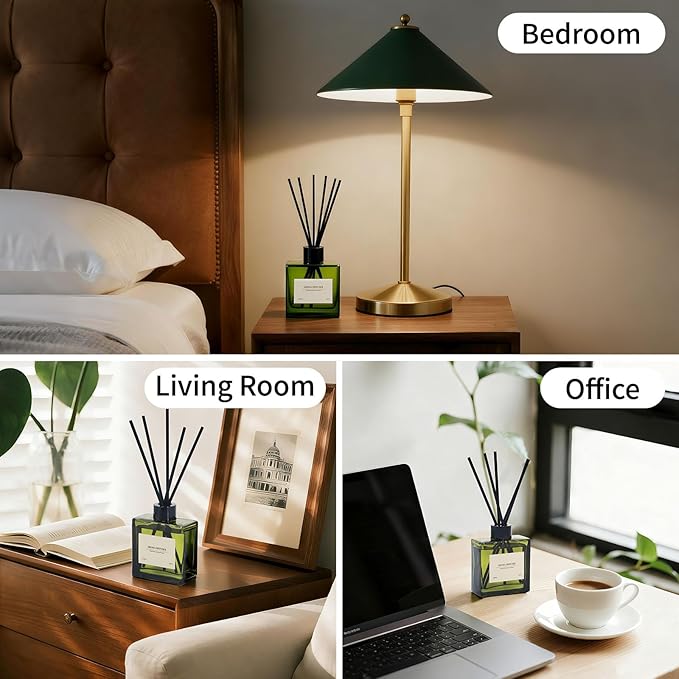 Reed Diffuser, 4 oz Vanilla Cream Scent Diffuser with 7 Sticks, 90 Days Long Lasting Reed diffusers for Home, Elegant Fragrance for Bathroom Bedroom Office Decor, Air Fresh