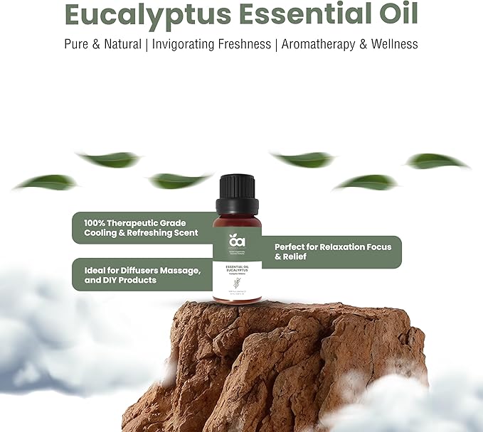 Eucalyptus Essential Oil by Organic Alley | 100% Pure & Revitalizing Aromatherapy - Breathe Easy & Refresh Your Senses with Eucalyptus Globulus | Natural Well-Being (0.33 Fl Oz)