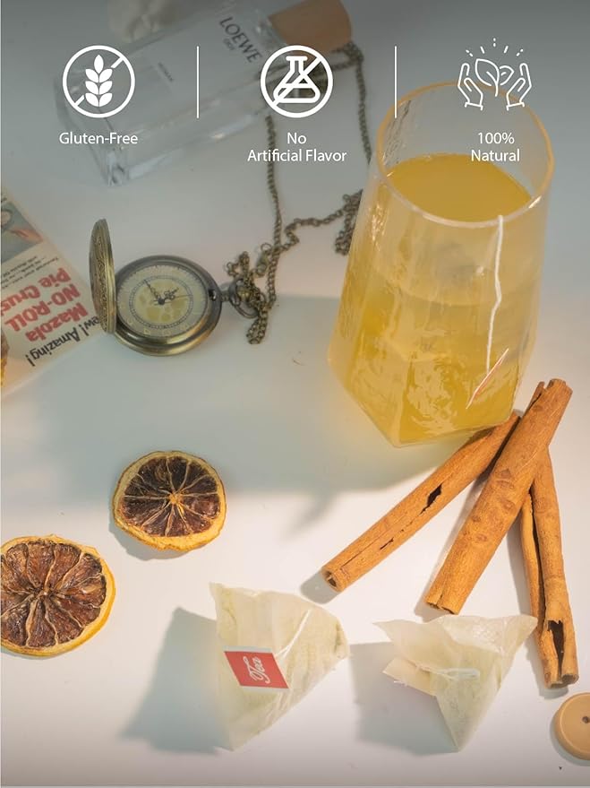 TeeLux Lemon Ginger Green Tea, Zesty Ginger, Refreshing Natural Lemon Flavor, Brisk Sencha Green Tea, Low Caffeine, 100 Count