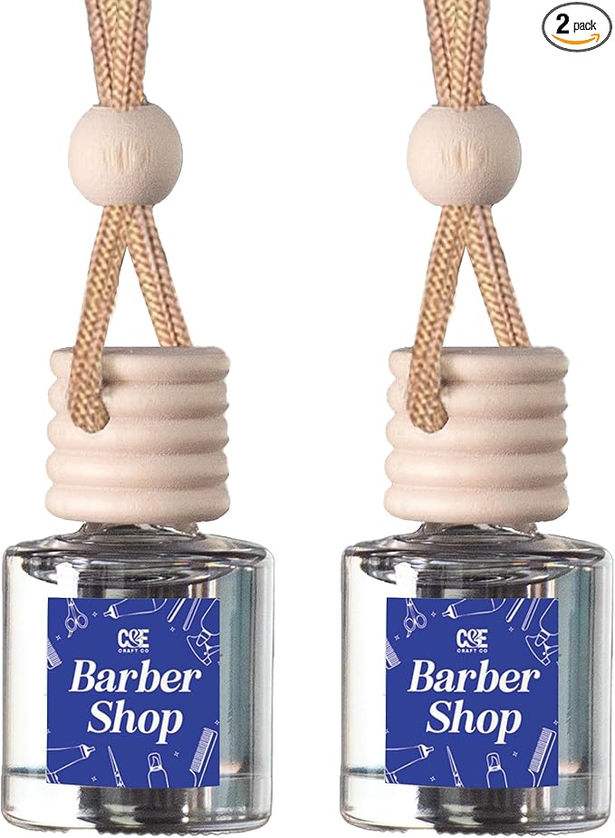 CANDECraftCo Car Air Hanging Fragrance Oil, Car Auto Freshener for Essential Oils, Scents Fragrance Aromatherapy Automobile Diffuser, Long Lasting (Barber Shop)