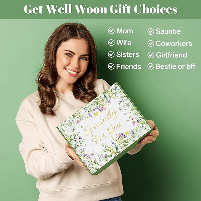 Get Well Gifts for Women Feel Better Baskets Self Care for Women After Surgery Recovery Care Gifts for Friend Teen Girl Mom,Sick Chemo Care Package Encouragement Pamper Comfort Wellness Box For Her