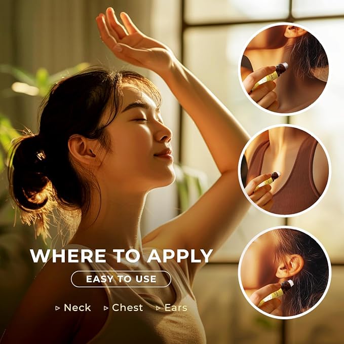 Gya Labs Peace Essential Oil Roll On - 0.34 Fl Oz - Travel Size Roller for Camping, Skin, Aromatherapy Relief, Convenience