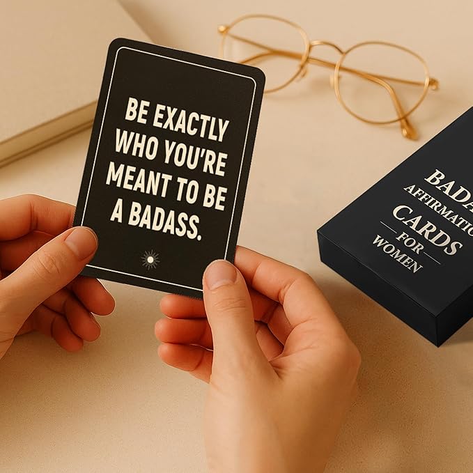 52 Positive Badass Affirmation Cards for Daily Inspiration and Mindfulness – Self Care Motivation Deck, Perfect Inspirational Gift for Women & Coworks