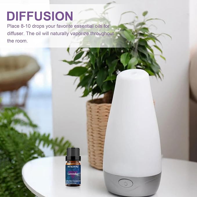BURIBURI Lavender Essential Oil for Diffuser, Skin, Soap & Candle Making, 100% Pure Undiluted Natural Organic Lavender Aromatherapy Oils 10ml