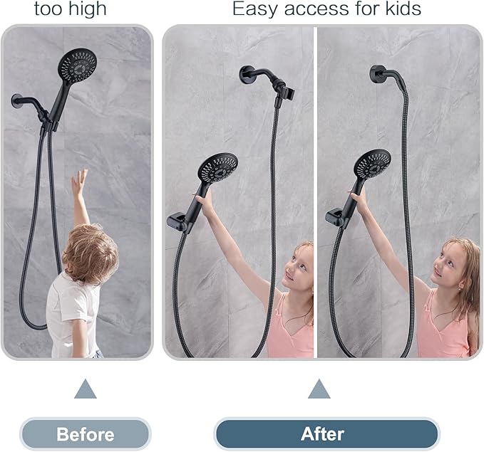 BRIGHT SHOWERS Shower Head Holder Wall Mount, Adjustable Handheld Shower Wand Holder with Universal Fit and Angle Adjustment, Oil-Rubbed Bronze