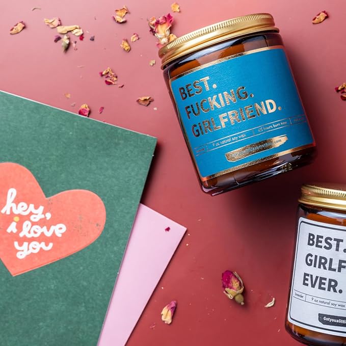 Gift for Girlfriend - Funny Birthday Candle for Girlfriend Romantic Present from Boyfriend - Unique Anniversary Candles Valentines Present Stocking Stuffer Christmas Gifts for GF Her Women