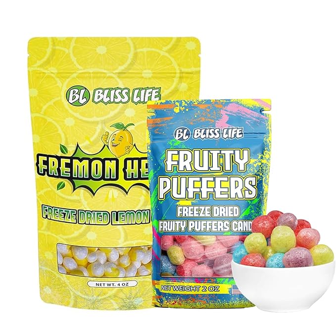 Bliss Life Freeze Dried Jolly 2oz & Fremon Head 4oz Bundle, Happy Sour Snacks, ASMR TikTok Candy, Unique Novelty Treats for Kids