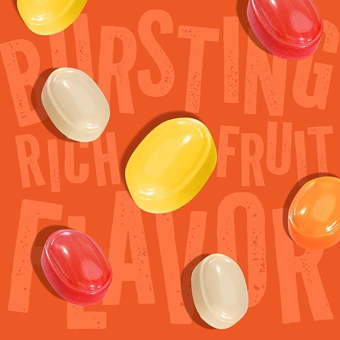 Assorted Fruit Hard Candy Individually Wrapped by Cambie, 12 lbs of Fruit Candy with a Deliciously Sweet Hard Exterior with a Soft, Decadent Filled Center