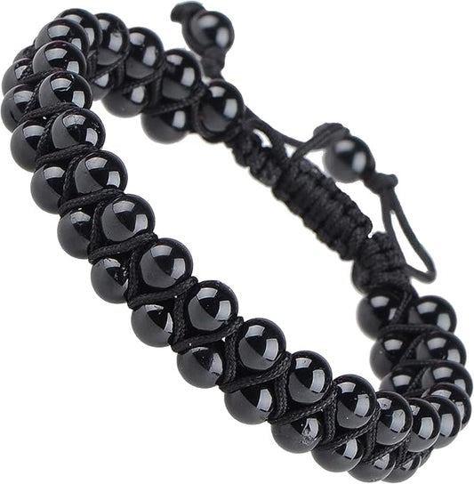 MASSIVE BEADS Double Layer Natural Chakra Healing Power Crystals Macrame Bracelet Yoga Stone Beads Gemstone Meditation Relax Anxiety Bangle for Unisex Women Men