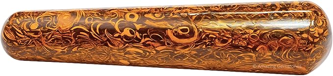 Amazing Gemstone Mariyam Jasper Crystal Wand Massage Stick - Pelvic Wand Gua Sha for Adults - Crystals and Healing Stones Massage Wands for Adults Gifts (Smooth)