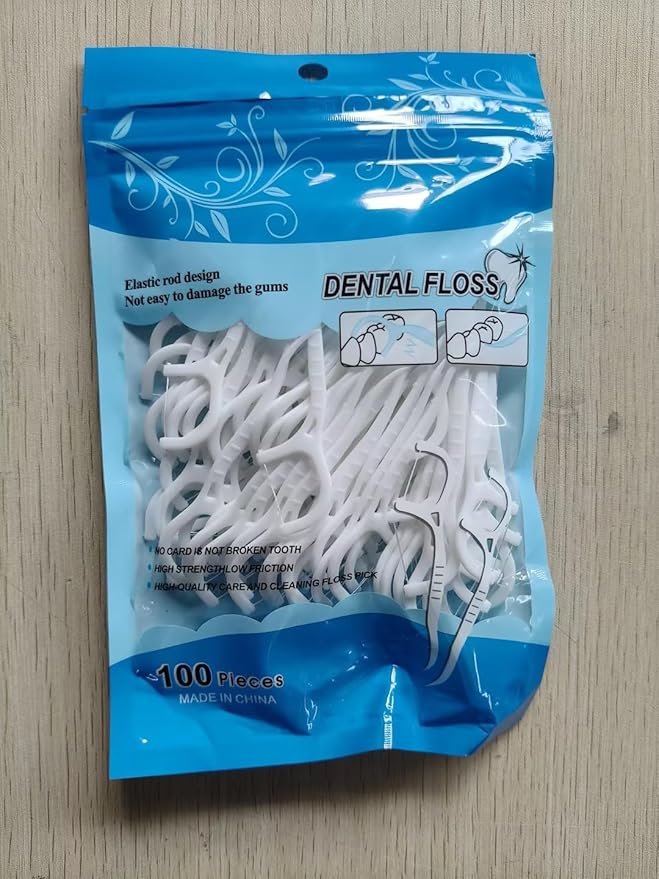 Maxcheck 2000 Count Floss Picks Bulk Natural Dental Floss Picks Toothpicks Sticks High Pull Tooth Flosser Sustainable for Teeth