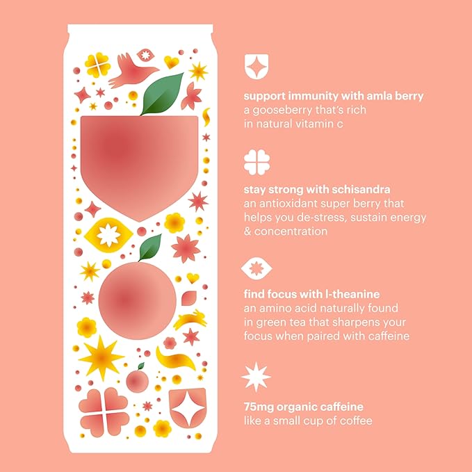 Heywell Sparkling Adaptogenic Water, Energy and Immunity, Grapefruit Flavor, 12 Fluid Ounce (Pack of 12) - Caffeinated, Organic, Non GMO, Vegan, Gluten Free, Dairy Free