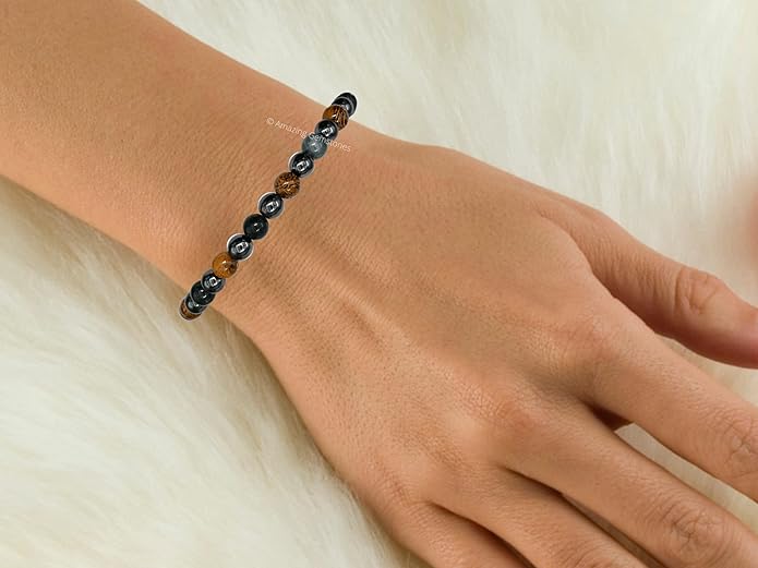 Natural Healing Crystal Bracelet for Women - Mens Bracelet Energy Balancing Gemstones Set - Adjustable Stone Bead Bracelet for Men and Women - Chakra Crystal Therapy Accessory, Meditation