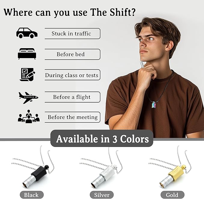 528 Hz Breathing Meditation Whistle Stress Relief Calm Meditation Whistle Frequency Sound Healing Device by Adjusting The Breathing for Anxiety Relief Gold