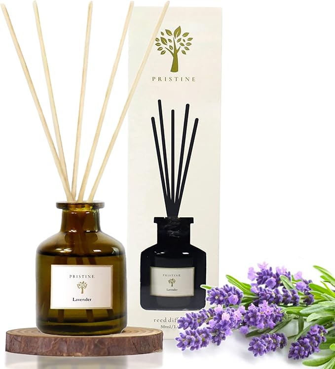 PRISTINE Lavender Dream Reed Diffuser for Home | Fresh Lavender & Eucalyptus Room Fragrance Reed Diffusers, Oil & Room Diffusers with Reeds Stick Set | Home Fragrance Scent Diffuser for Relaxation