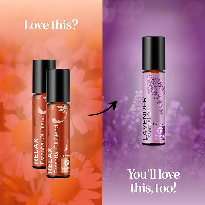 Relaxing Essential Oil Roll On - Aromatherapy Essential Oil Roller with Calming Essential Oils - Relaxing Essential Oil Blend with Lavender Ylang Ylang Chamomile & Geranium for Stress Support (2 Pack)