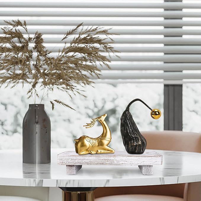 Bathroom Counter Organizer Wooden Display Stand White Pedestal Stand Kitchen Countertop Trays Decoration Small Wood Riser Dish Soap Dispenser Holder for Bathroom Decor Sink Accessories Vanity Tray