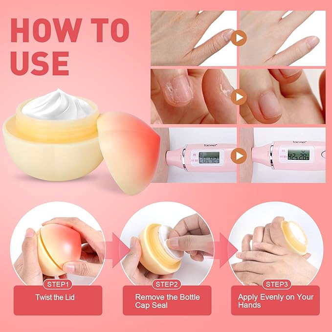 4 Pack Hand Cream Gifts Set For Women, Hand Lotion for Dry Cracked Hands, Birthday Gifts, Bridal Shower Favors, Thank You Gifts and Small Gifts for Women, 1.06 Oz (Strawberry, Pear, Lemon, Peach)